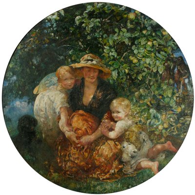 Mme A Scott-Elliot et ses enfants - Annie Louisa Swynnerton
