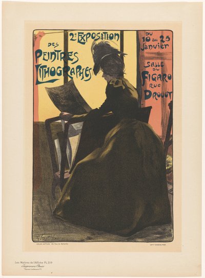 Publicité pour la deuxième exposition des Peintres Lithographes à la Salle du Figaro - Anonymous