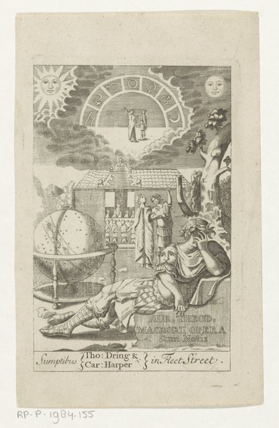 Ambrosius Theodosius Macrobius appuyé sur une pierre à côté du globe - Anonymous