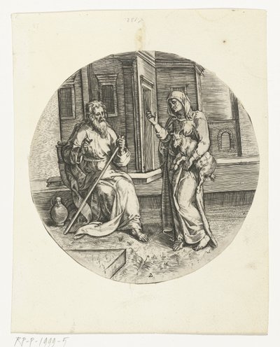 Anne apporte un chevreau à Tobie aveugle (Verhaal van Tobias) - Anonymous