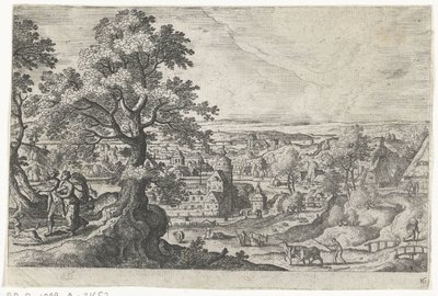 Apollon marchant avec une jeune femme Paysages avec des représentations mythologiques et bibliques (titre de la série) - Anonymous