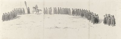 Funérailles du défunt roi Guillaume II à Delft le 4 avril 1849 (feuille 2) (Cinq feuilles consécutives du cortège funèbre de Guillaume II en 1849) - Anonymous