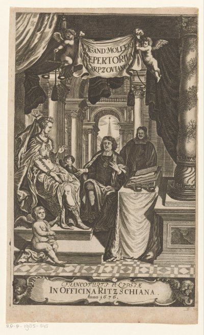 Benedikt Carpzov auprès de la reine trônante - Anonymous