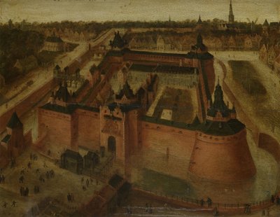 Vue aérienne du château de Vredenburg (Vredeborch) à Utrecht - Anonymous
