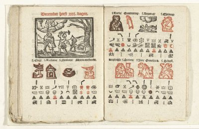 Pages avec la prédiction pour le mois de décembre, 1712 - Anonymous