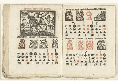 Pages avec la prédiction pour le mois de juillet, 1712 - Anonymous