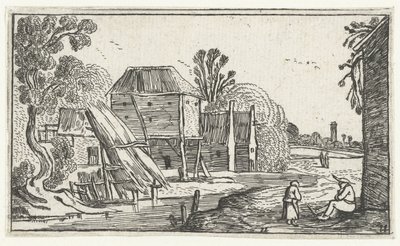 Ferme et grange sur pilotis au bord de l
