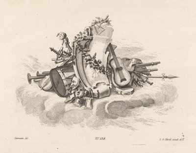 Cartouche avec instruments de musique - Anonymous