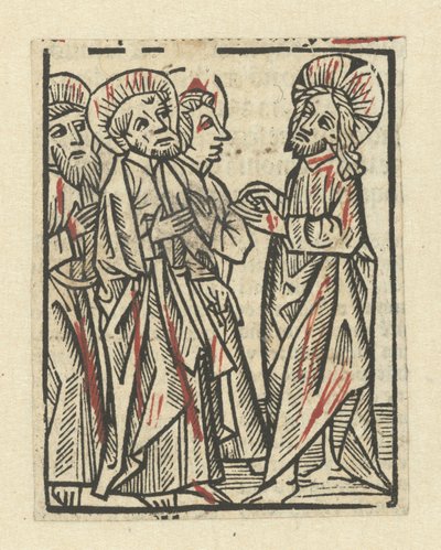 Christus met drie discipelen - Anonymous