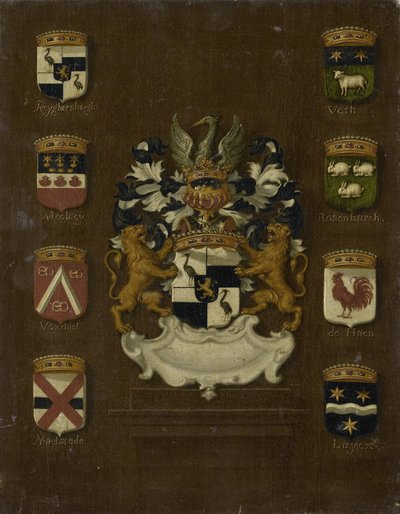 Blason de Jan van Reyersbergh avec ses huit quartiers - Anonymous
