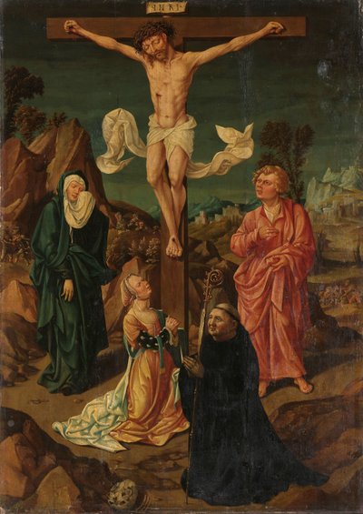 Crucifixion avec la Vierge, Saint Jean, Marie Madeleine, un donateur - Anonymous