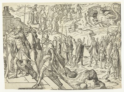 Daniel et le roi Cyrus près du dragon - Anonymous
