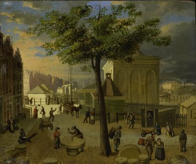 Le Marché de la Pierre à Aiguiser avec le Bâtiment 