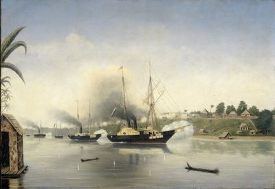 Le bombardement du Kraton du Sultan de Djambi par les navires de guerre gouvernementaux 
