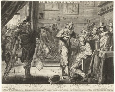 Le paysan dans la grande boutique de barbiers, vers 1650 - Anonymous