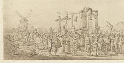 Le cercueil de Ledenberg est pendu à la potence, 1619 - Anonymous