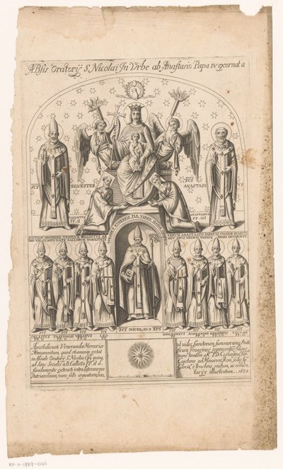 Saint Nicolas entouré de papes - Anonymous