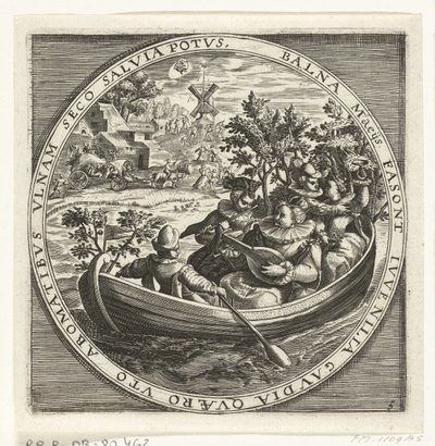 Le mois de mai, groupe de musiciens dans un bateau, vers 1600 - Anonymous
