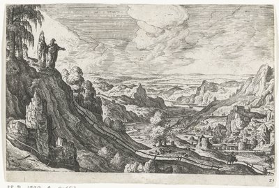 La tentation du Christ (Paysages avec représentations mythologiques et bibliques) - Anonymous