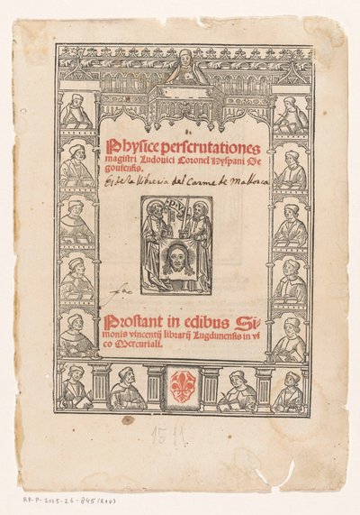 Cadre décoratif avec quinze savants - Anonymous