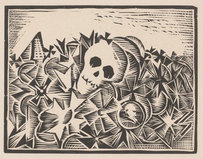 Crâne entre croix de guerre (Contre la guerre et le fascisme) - Anonymous