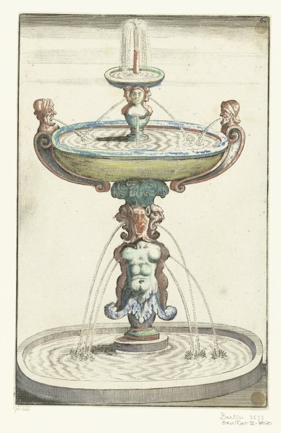 Trois bassins ronds superposés (Architectura Curiosa Nova, titre de la série) - Anonymous