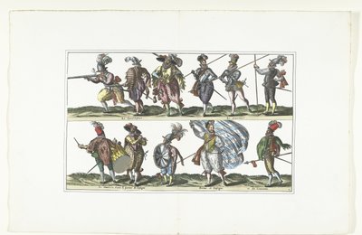 Double plaque avec onze citoyens armés en uniforme selon la mode à Anvers, vers 1580 - Anonymous