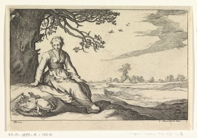 Une jeune femme sous un arbre - Anonymous