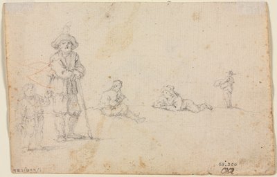 Cinq Études de Figures (verso) - Anonymous