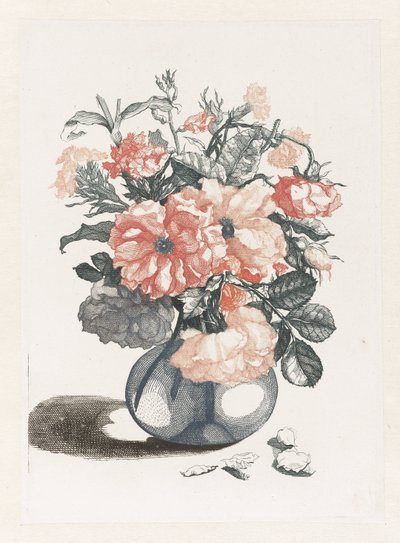 Cinq impressions de fleurs dans des vases en verre - Anonymous