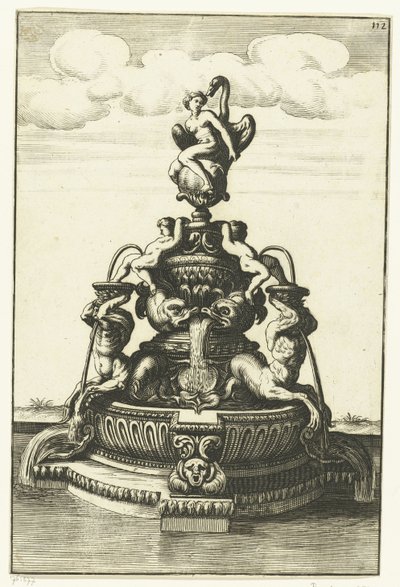 Fontaine avec Léda et le cygne (Architectura Curiosa Nova) - Anonymous