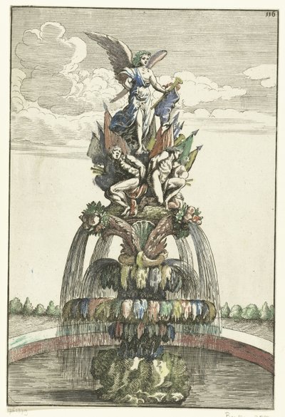 Fontaine avec statue de Victoria - Anonymous