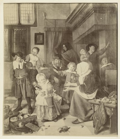 Reproduction photographique de la peinture La fête de Saint-Nicolas par Jan Steen - Anonymous