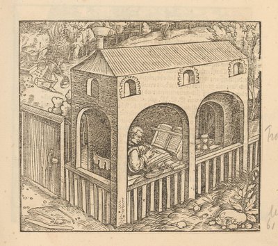 Francesco Petrarca écrivant dans sa maison - Anonymous