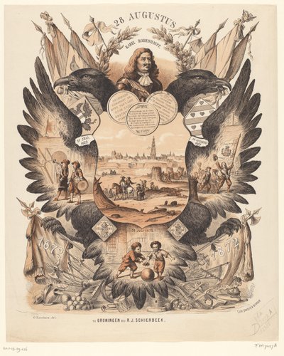 Plaque commémorative pour la célébration des 200 ans de la libération de Groningue 1672-1872 - Anonymous