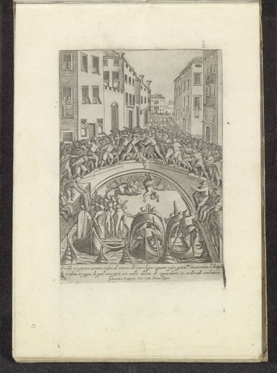 Combat sur un pont à Venise - Anonymous