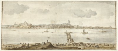 Vue de Nimègue depuis la Waal - Anonymous