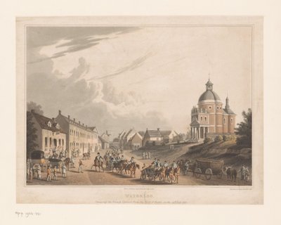 Vue de Waterloo où les troupes françaises déplacent un canon - Anonymous