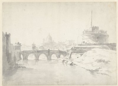 Vue sur le château Saint-Ange à Rome - Anonymous