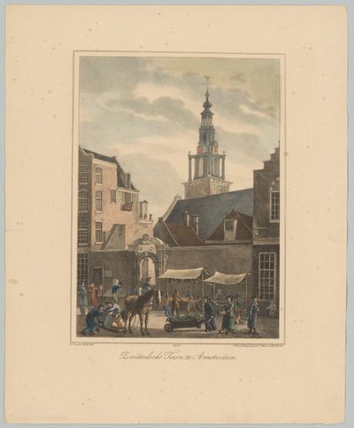 Vue sur la tour de Zuiderkerk à Amsterdam (série: Vues des six principales tours de la ville d