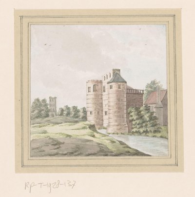 Vue sur les ruines du château de Zandenburg à Veere - Anonymous