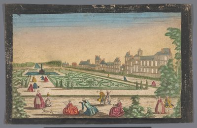 Vue sur le jardin et le Palais de Fontainebleau - Anonymous