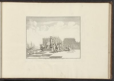 Vue sur un palais et des statues au bord de l