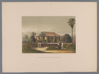 Vue de la maison du médecin de Deshima, avec le jardin botanique au premier plan - Anonymous