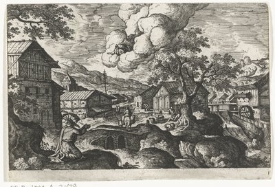 Dieu apparaît à un vieil homme (Paysages avec représentations mythologiques et bibliques) - Anonymous
