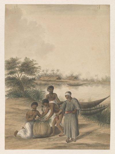 Groupe de Créoles au bord d