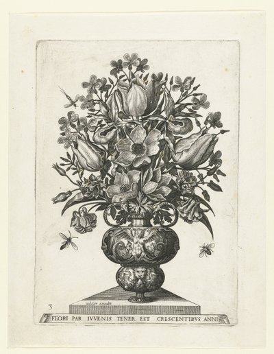 Vase grotesque avec des fleurs (série Vases avec des fleurs) - Anonymous