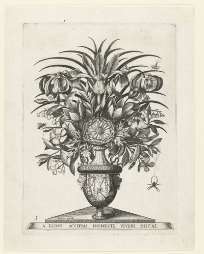 Vase grotesque avec deux mascarons de part et d