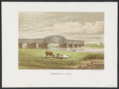 Pont ferroviaire de Hedel sur la Meuse, 1870 (série Les principaux ponts ferroviaires aux Pays-Bas) - Anonymous