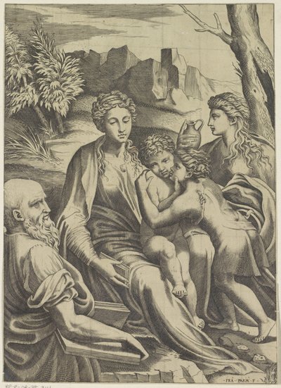 Sainte Famille avec le jeune Jean-Baptiste et Marie-Madeleine - Anonymous